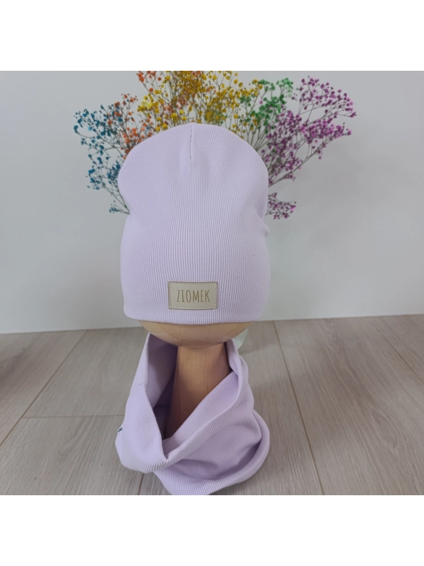 Komplet czapka i komin wrzos